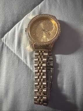 Milano Played gold Watch With Stones